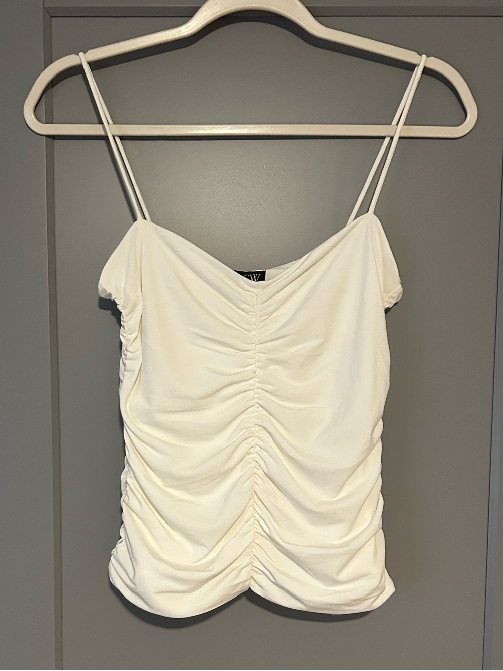 J.Crew Ruched Off White Camisole Tank Top with Spaghetti Straps